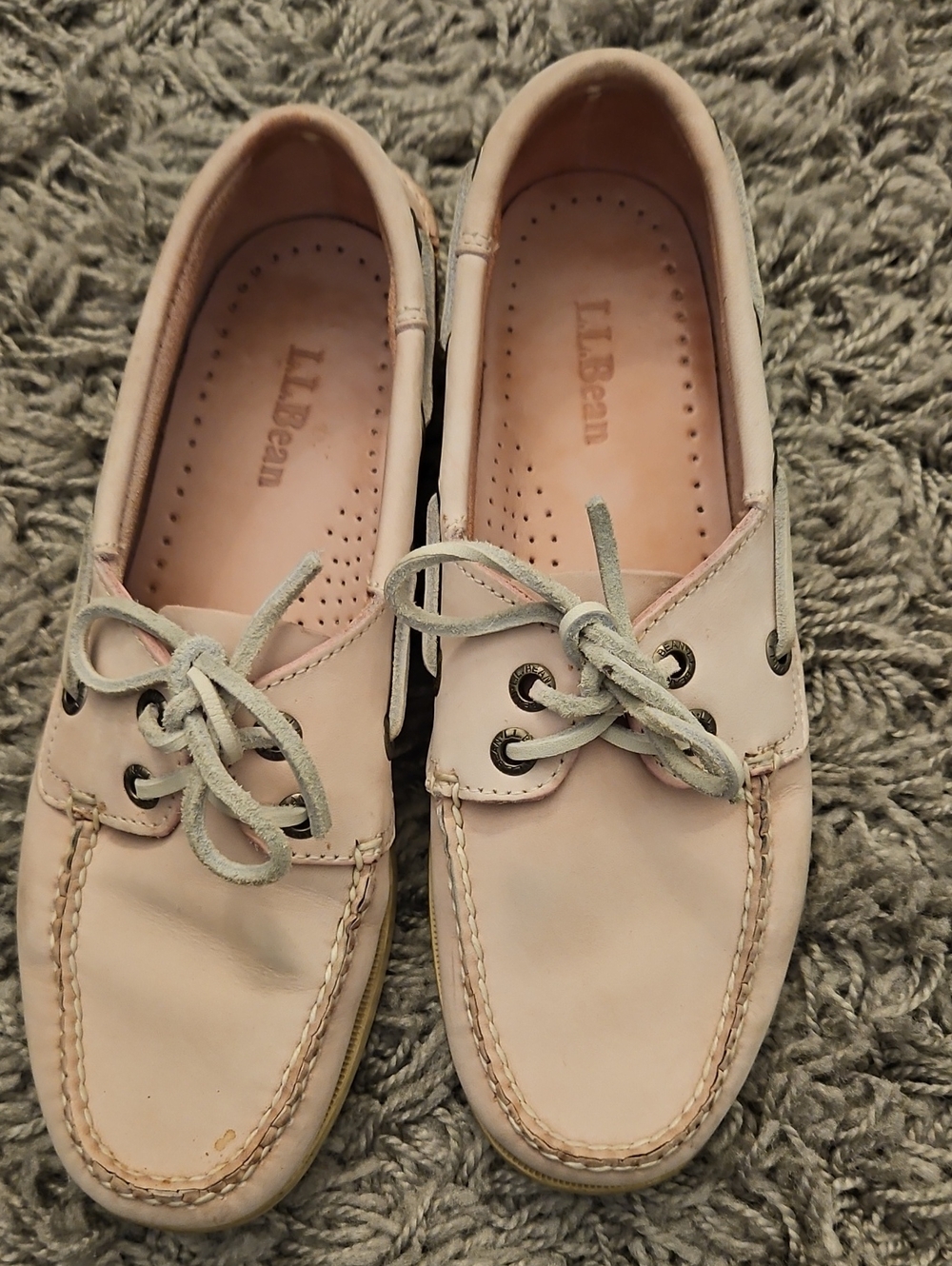 L.L. Bean Women’s Light Pink Leather Boat Shoes